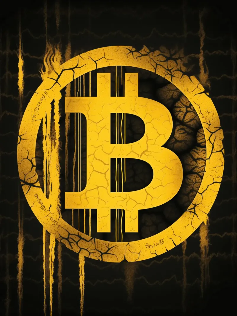 Insegna Bitcoin in oro | Street Art pellicola backlit da Autofocus