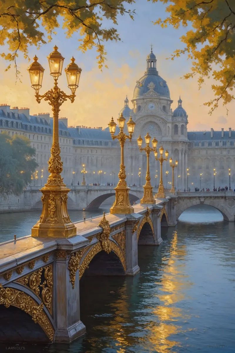 Paris’s Iconic Pont Alexandre at Sunset alluminio dibond da AlbertKlee