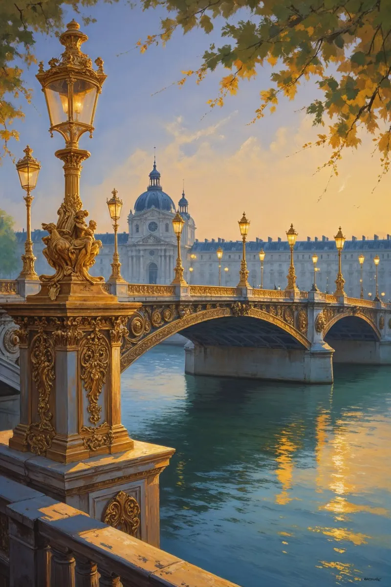 The Romantic Glow of Pont Alexandre plexiglass da AlbertKlee