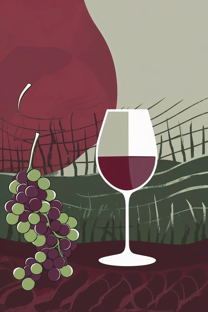 Minimalist Wine Glass with Vineyard Charm plexiglass da AlbertKlee