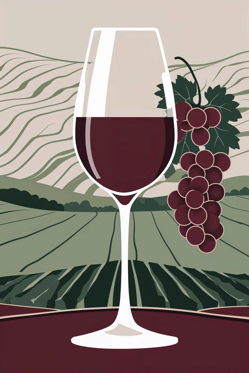 Modern Vineyard Vibes: Minimalist Wine Poster poster by AlbertKlee