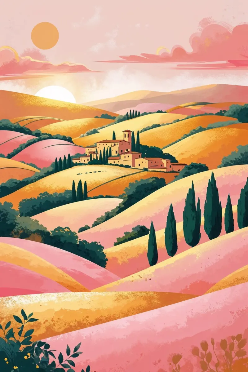 Tuscany's Golden Hour Glow carta hahnemühle da AlbertKlee