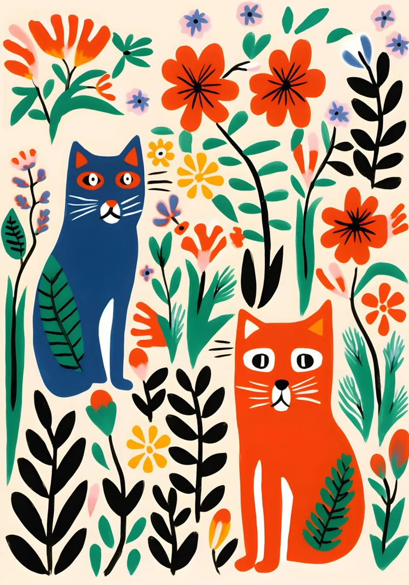 Two colorful cats pellicola backlit da LisaArtes