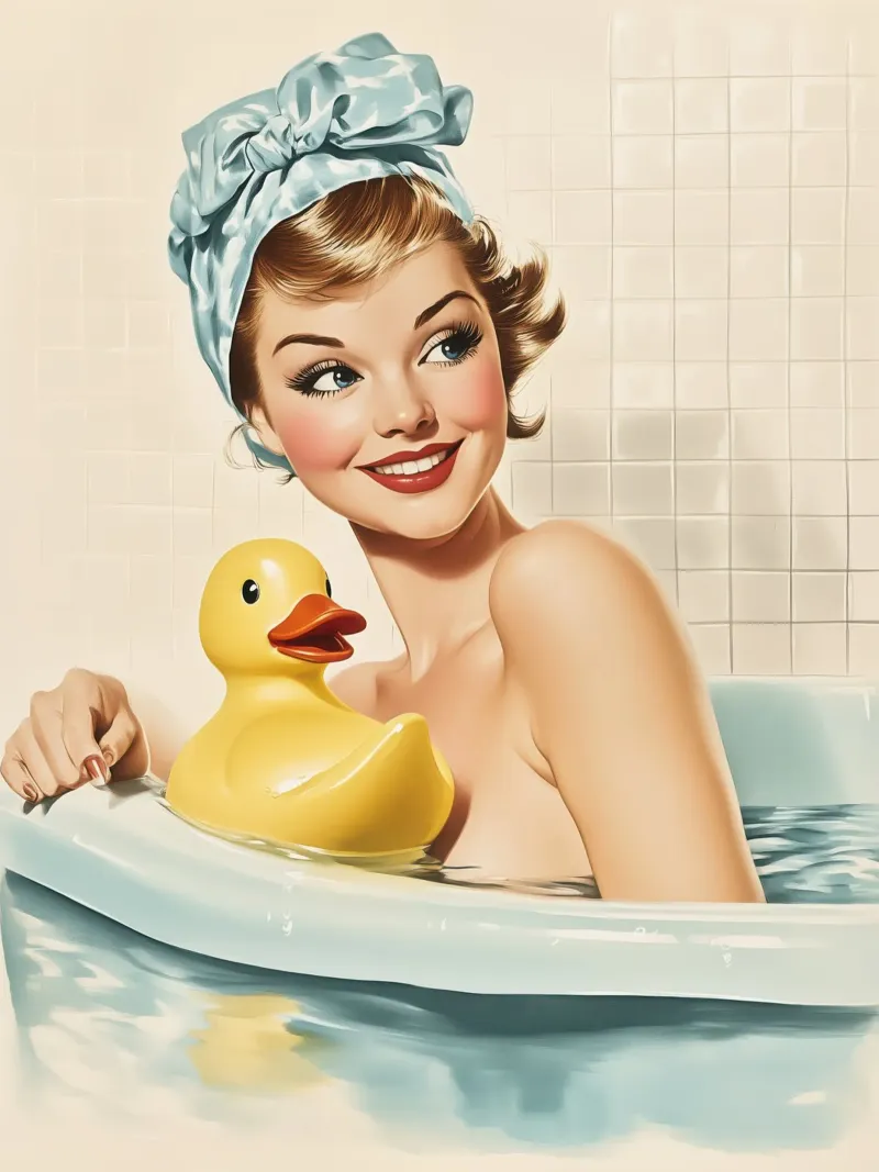 Never Without My Bathing Duck | Póster Vintage hahnemühle de Autofocus
