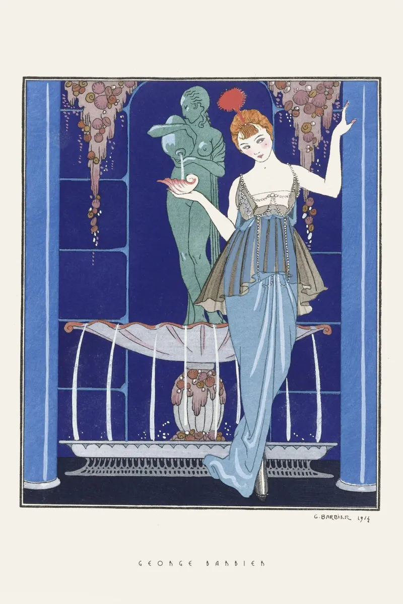 George Barbier - Attire poster con telaio in plastica da Old Masters