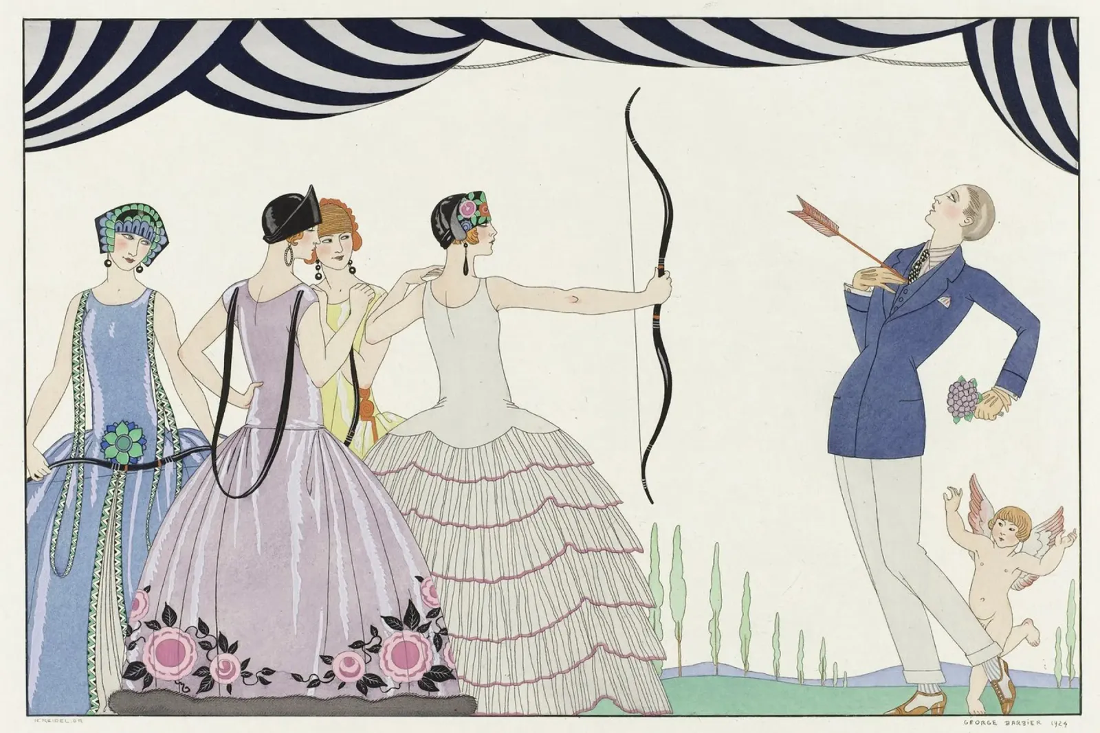 George Barbier - Aim for the heart canvas by Old Masters
