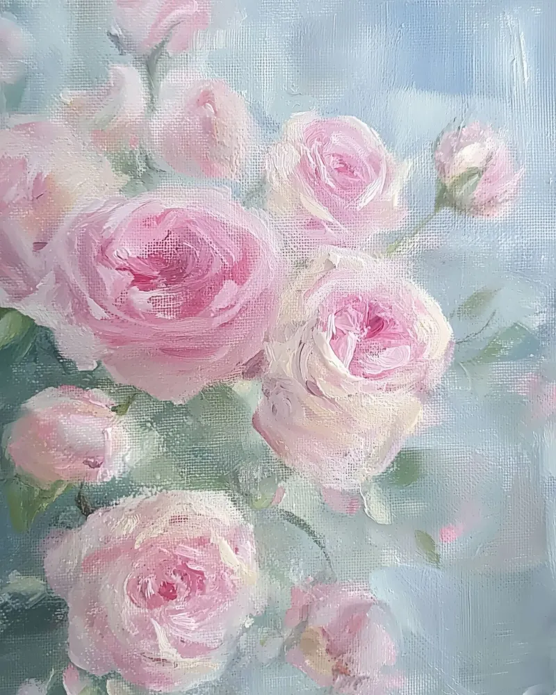 Vintage Botanical Abstract Flower Pink Roses Spring Floral forex plate by Gentle Echoes Art
