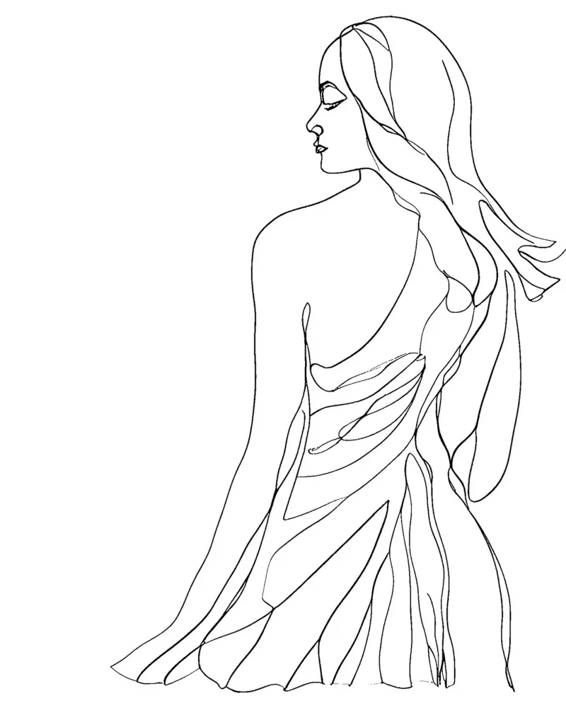 Lady back poster con telaio in alluminio da designsbysophia
