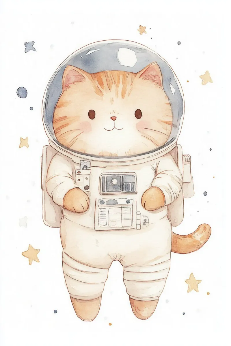 Cat Astronaut in Space canvas by Jungle Joy Art