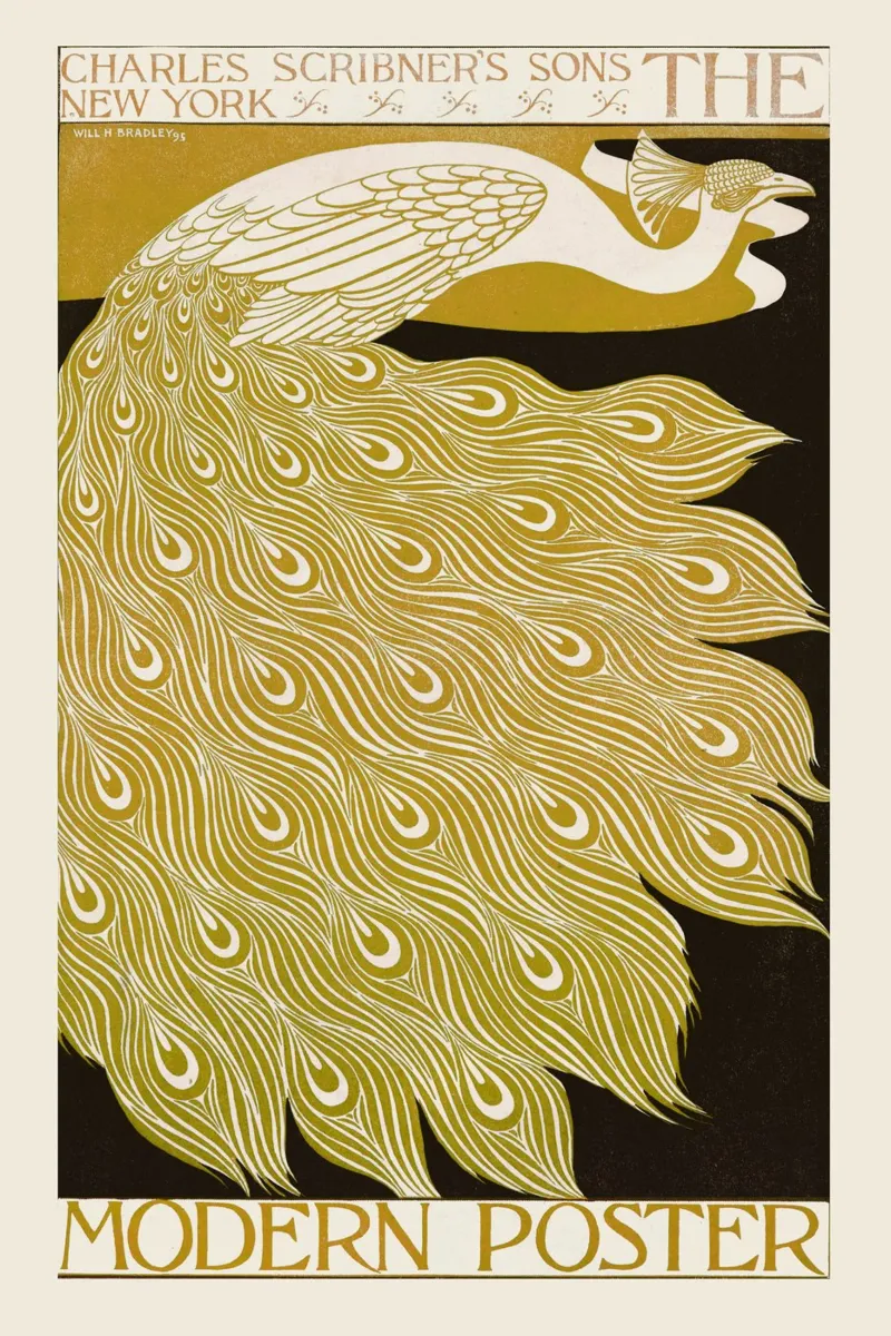 Bradley Will - Pfau gold poster con telaio in legno da Old Masters