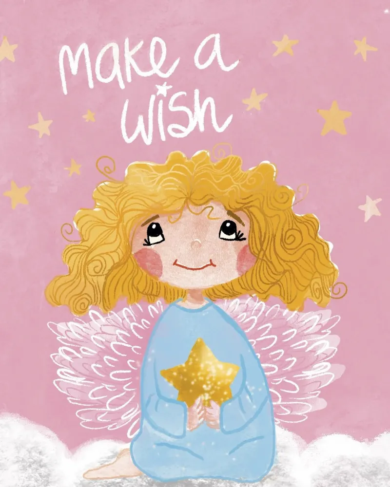 Guardian angel - Make a wish Leinwand von Honigbrombeere