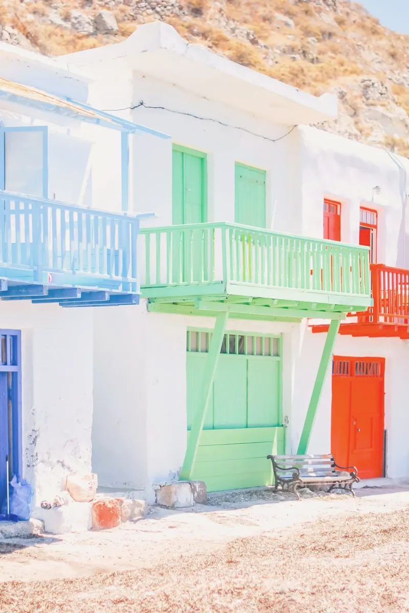 Milos, Grecia I Architettura delle case del villaggio di pescatori carta hahnemühle da Julie Travel Photography