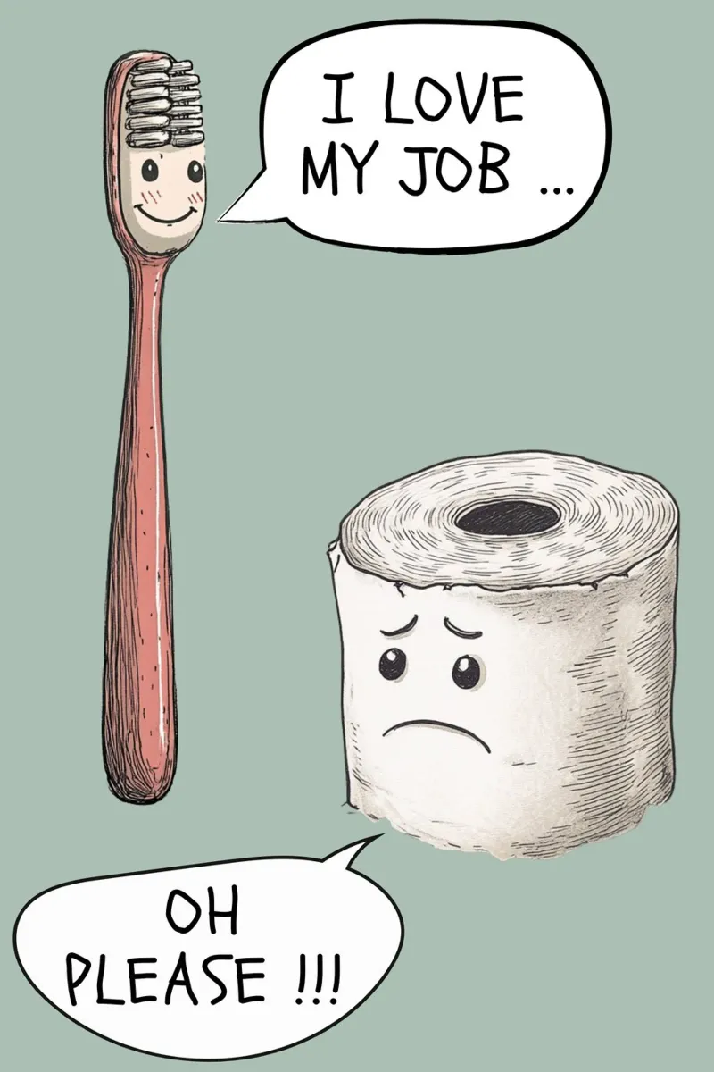 Talking Toothbrush & Toilet Roll poster with aluminum frame by NORDLICHT DESIGNS