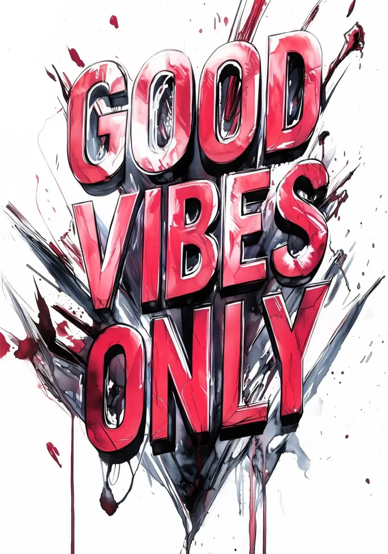 Poster con testo Good Vibes Only pellicola backlit da Justyna Jaszke JBJart