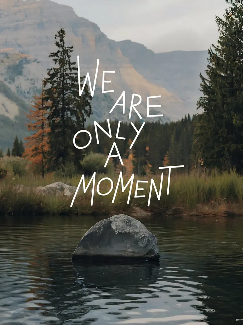 Nous ne sommes qu'un instant poster avec cadre en aluminium de Plain Thoughts