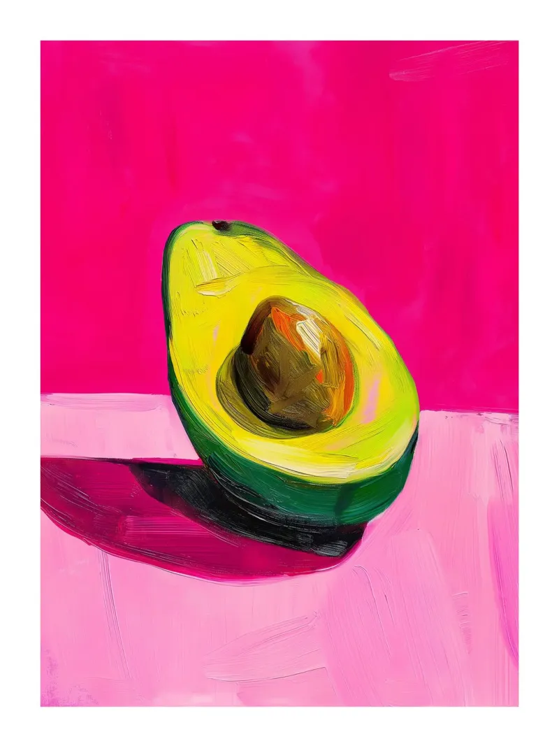 Avocado pop on a pink background canvas by Spice & Style
