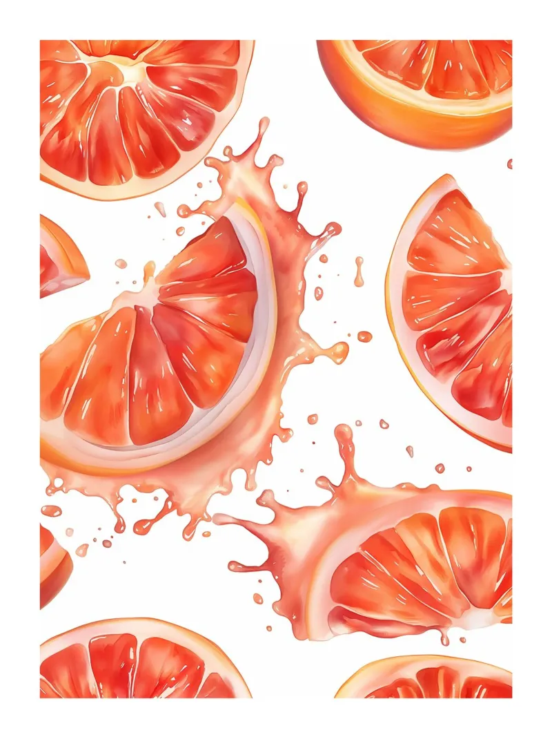 Grapefruit explosie canvas van Spice & Style