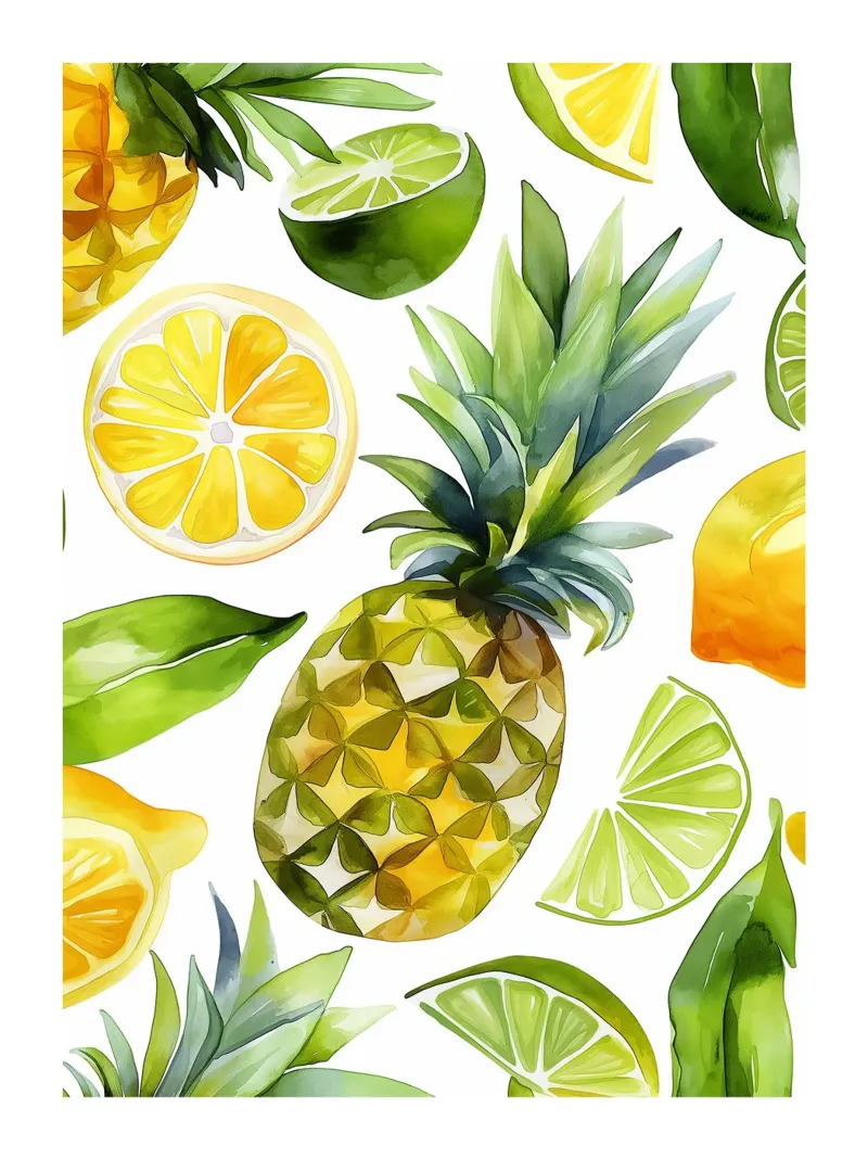 Ananas e agrumi carta hahnemühle da Spice & Style