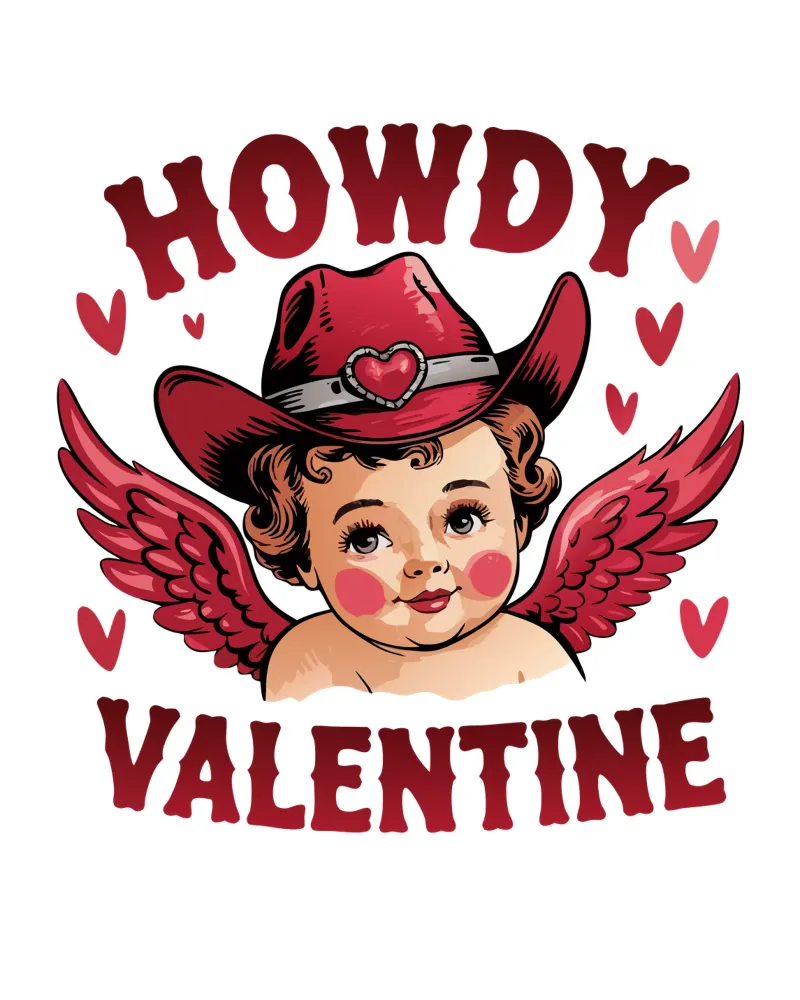 Howdy Valentine poster con telaio in alluminio da edsonramosart