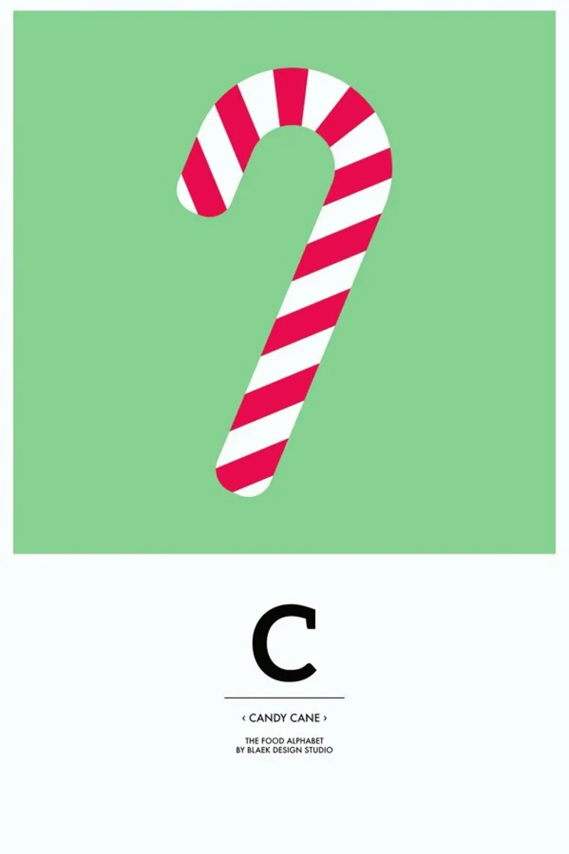 Food Alphabet Xmas Edition C pellicola backlit da BLAEK Design Studio