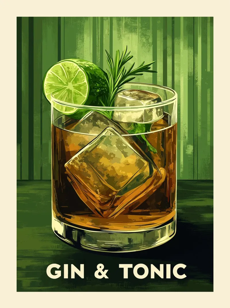 Poster d'epoca Gin & Tonic carta hahnemühle da Spice & Style