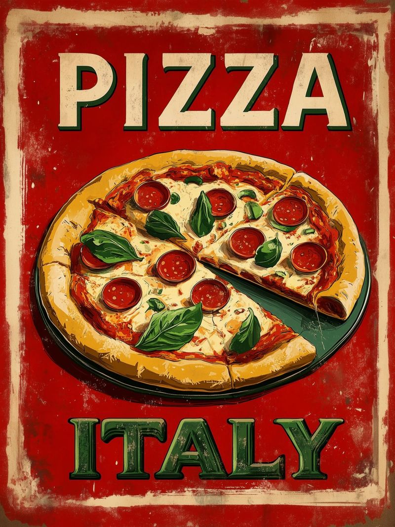 Poster vintage de pizza italienne poster de Spice & Style