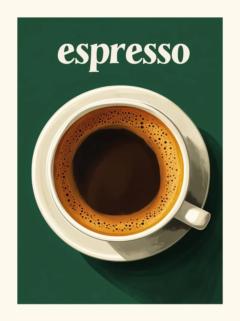 Espresso Coffee Art Poster green hahnemühle by Spice & Style