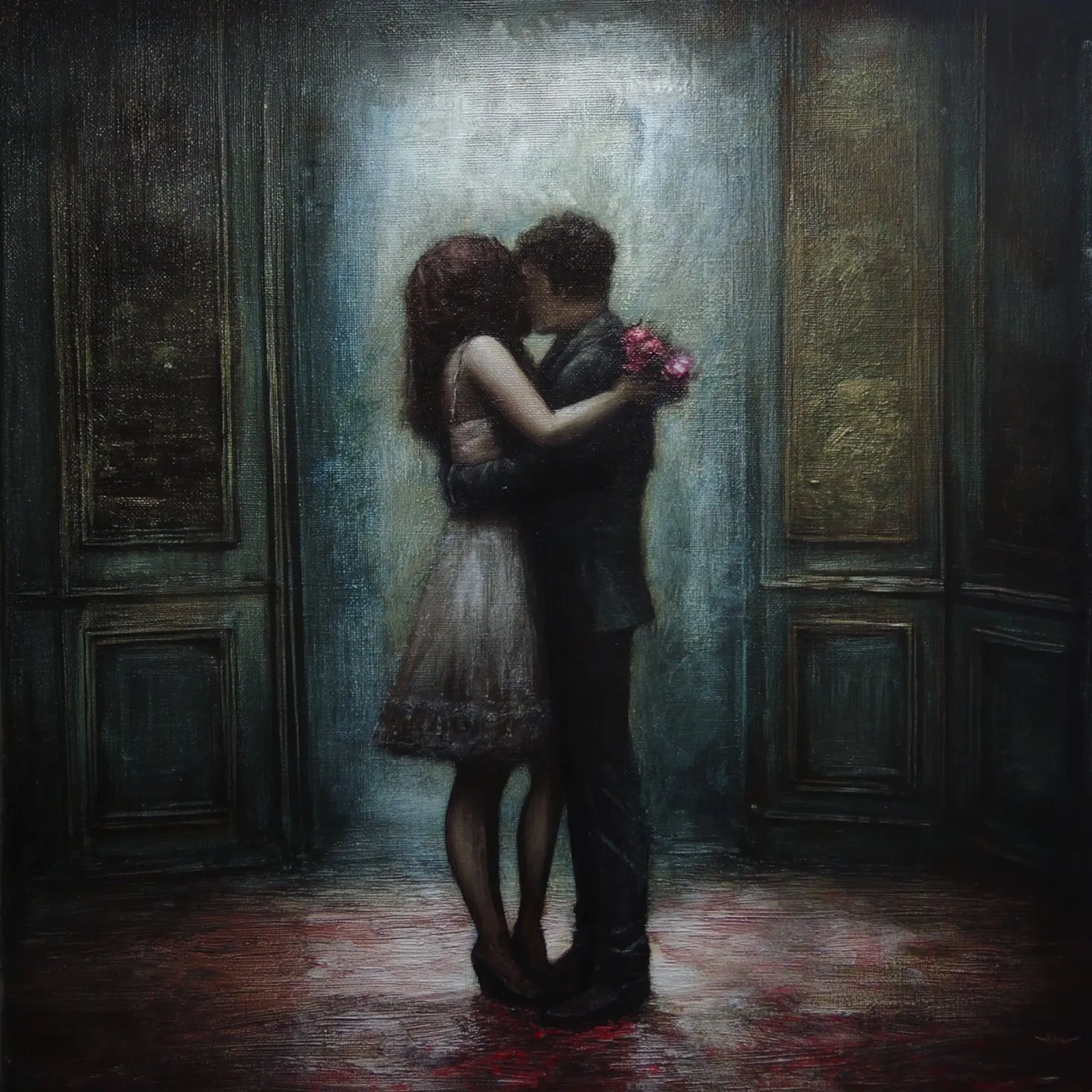 Valentine Kiss Painting poster with plastic frame by Motivate-Today