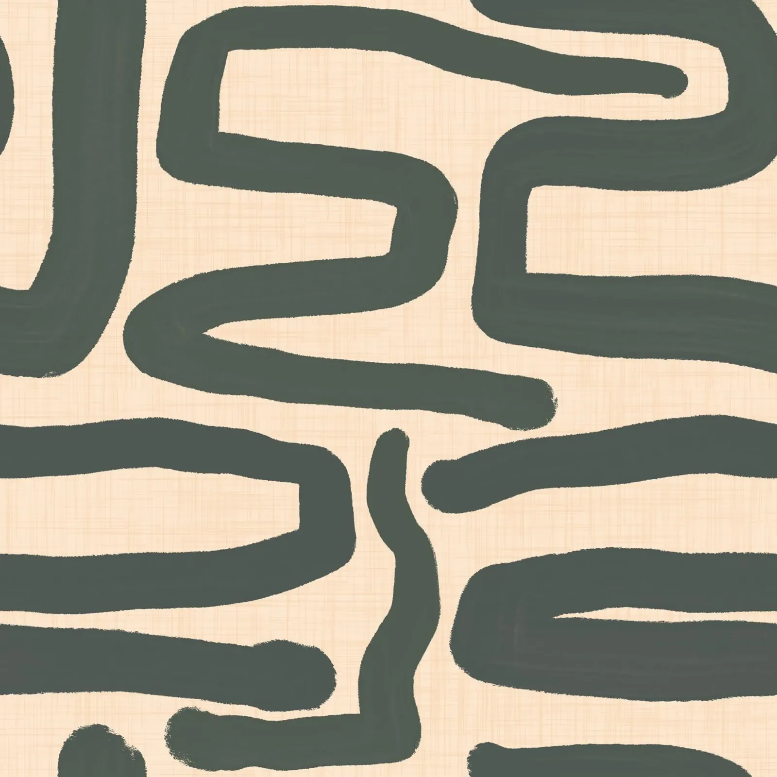 Labirinto astratto retrò - Linee moderne di metà secolo Verde carta hahnemühle da susanacosta