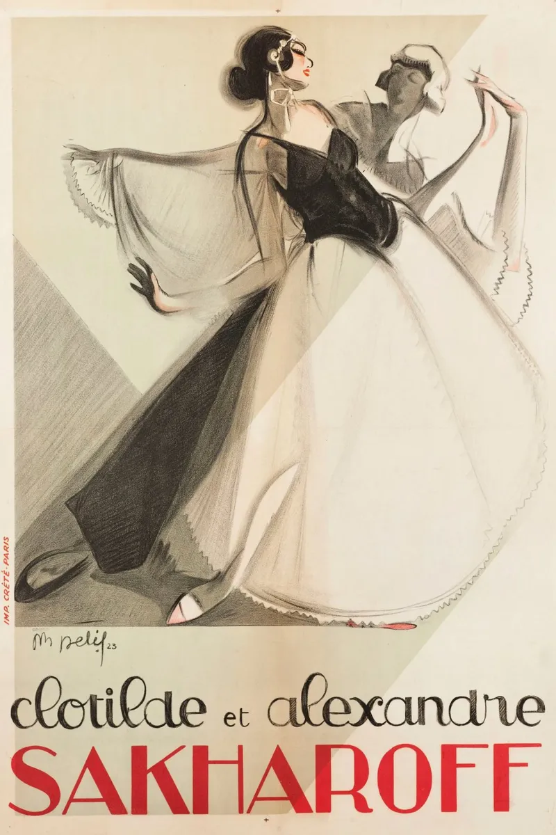 Clotilde et Alexandre Sakharoff poster con telaio in legno da Old Masters