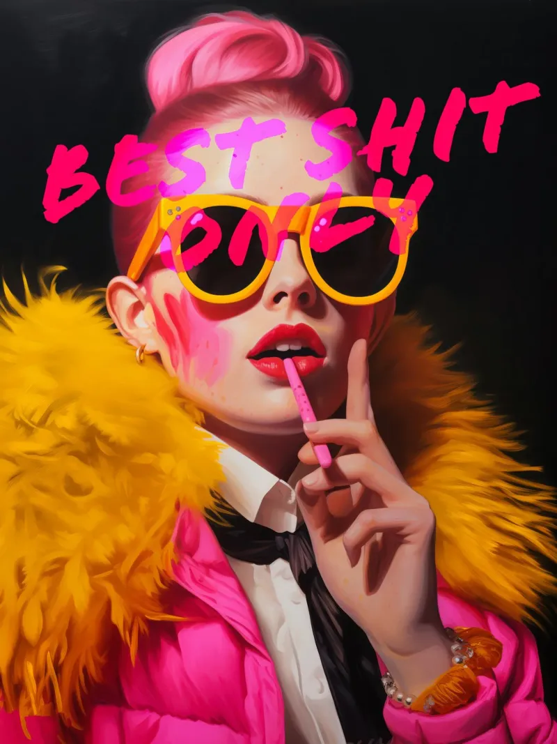 Best Shit Only | Pop Art Portrait poster con marco de plástico de Autofocus