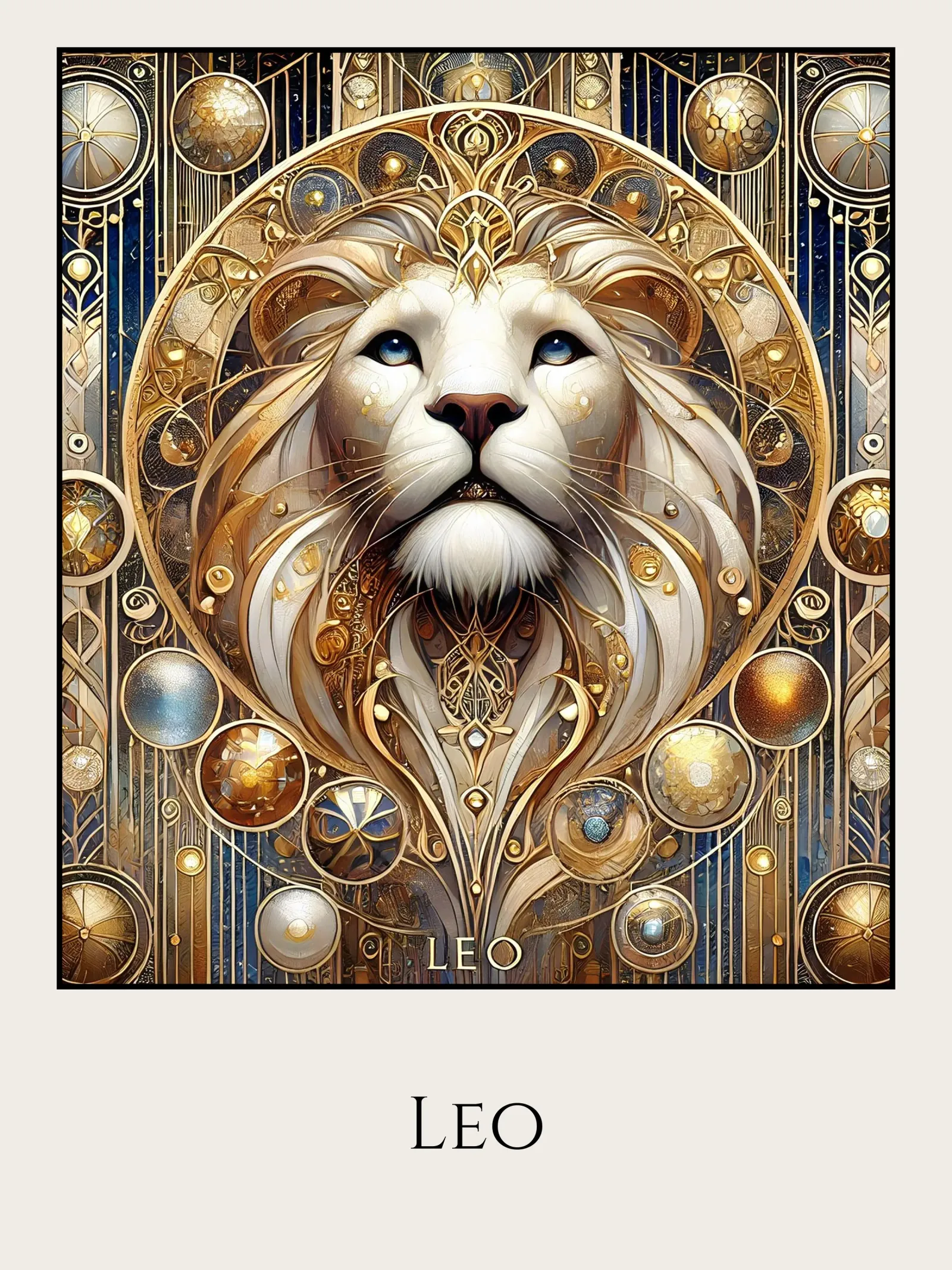 Sternzeichen Löwe pellicola backlit da Art-Nouveau-Dsg