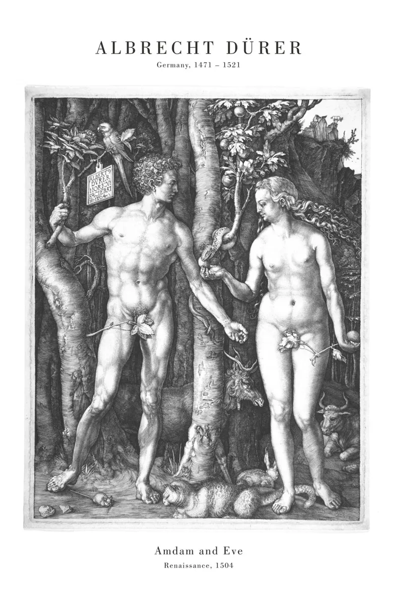 Albrecht Dürer - Adam und Eva pellicola backlit da Old Masters