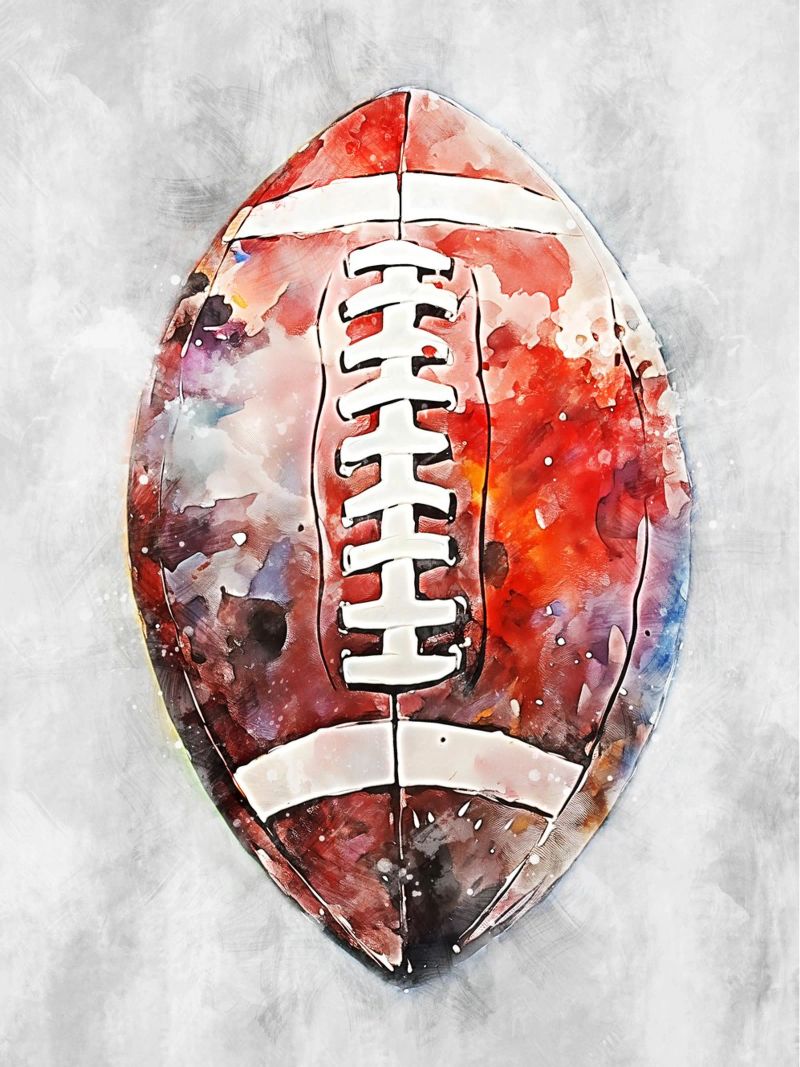 American Football Ball Color Gray A poster de Mateo