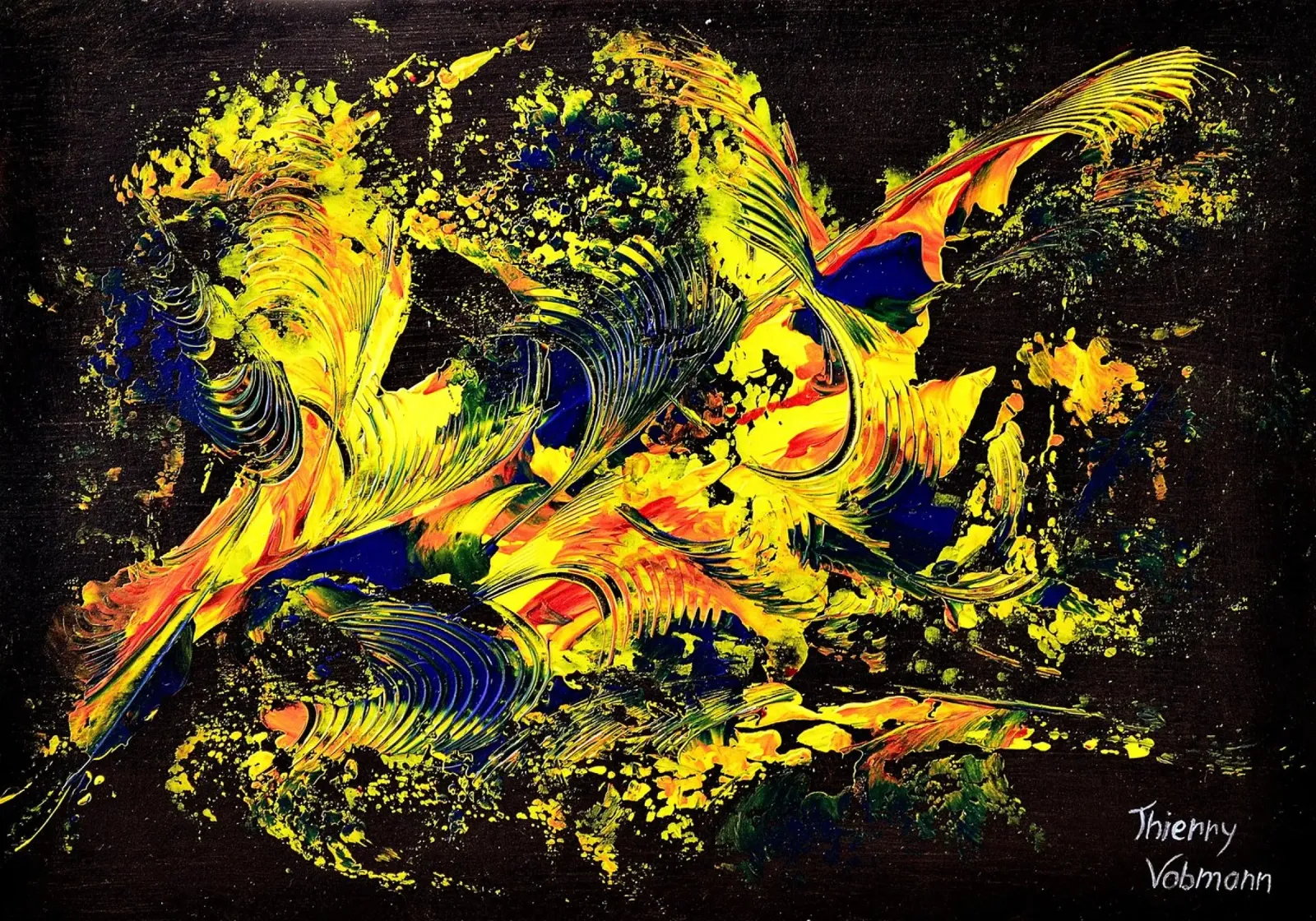 IDEAL GIFT 120 poster con telaio in plastica da Thierry Vobmann Abstract painting