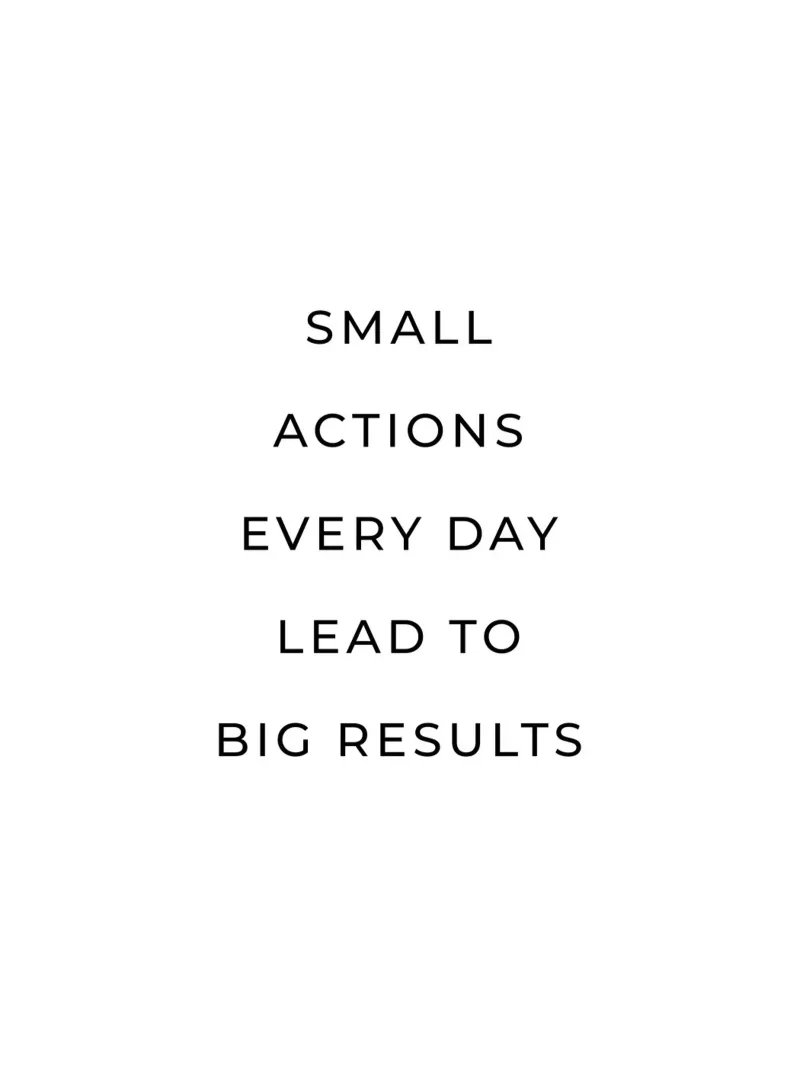 Small actions every day lead to big results quote canvas by Paigaam Studio