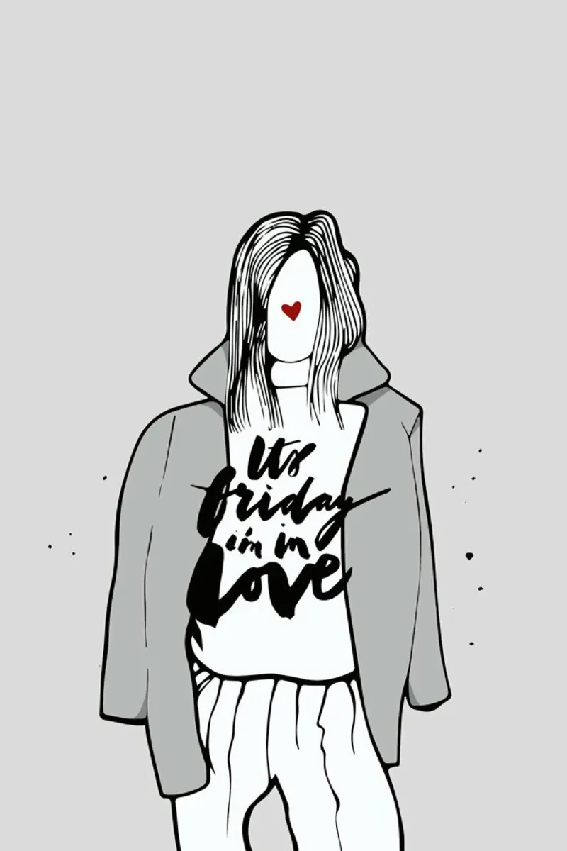 She Loves Friday poster con telaio in legno da Waltraud Rieken