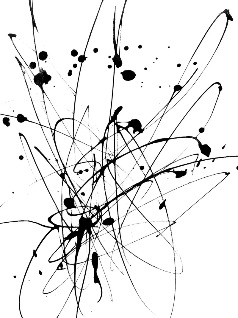 Explosieve creativiteit - Abstracte lijncompositie canvas van Kunst und Kontrast