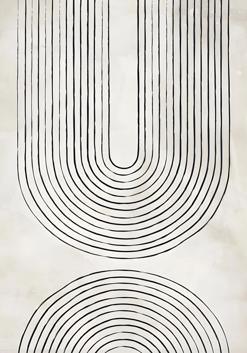 Infinite paths - abstract art of line management poster by Kunst und Kontrast