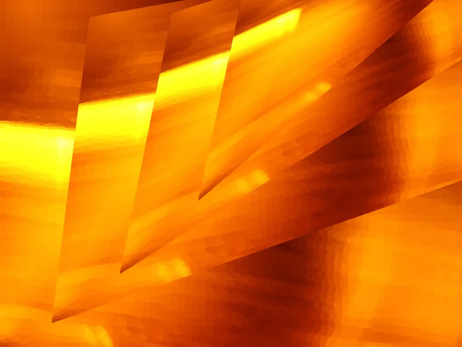 Abstract geometrisch patroon in geel en oranje hahnemühle van Something for you