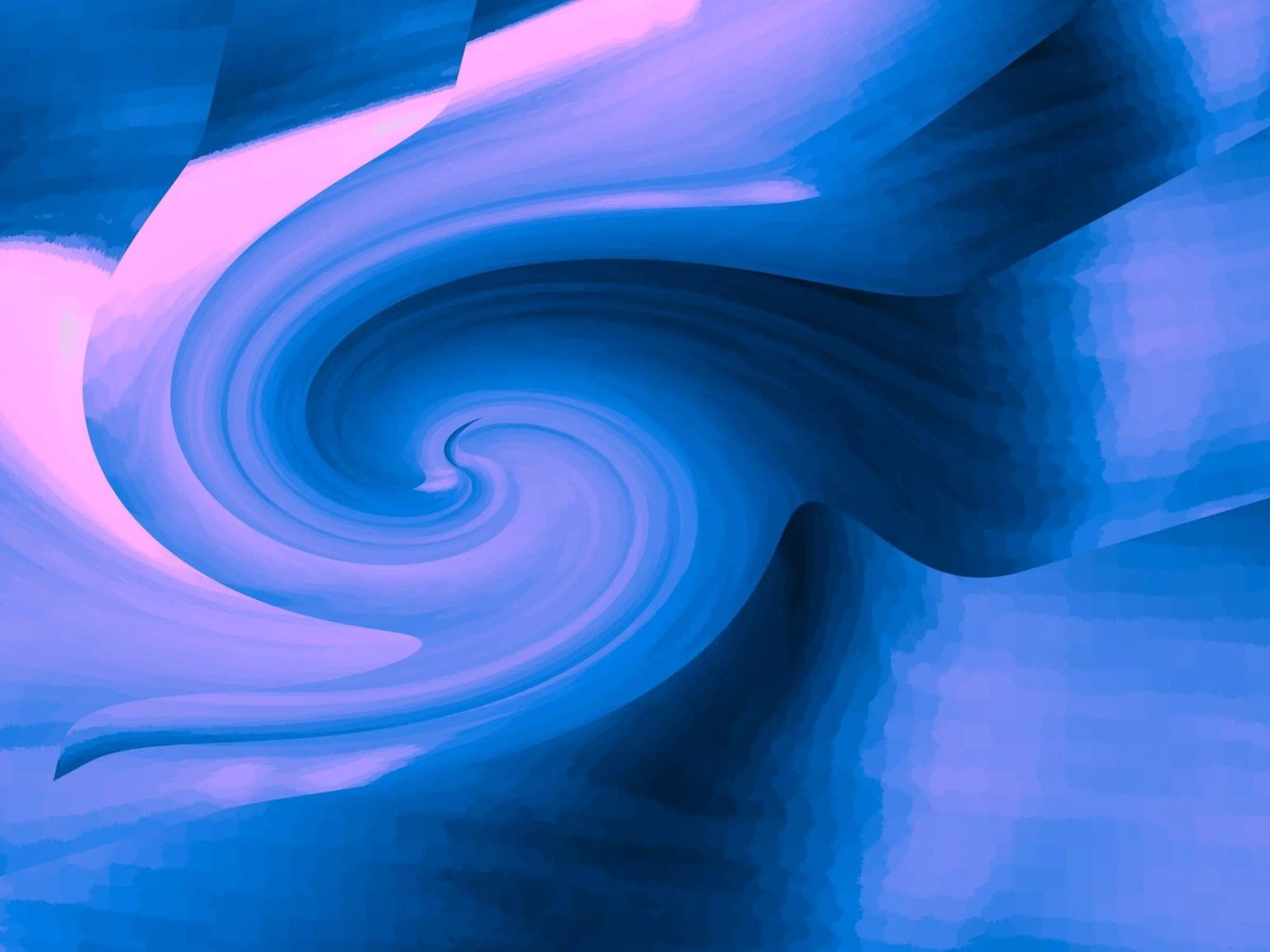 Abstract circular twisted pattern in blue and pink canvas by Something for you