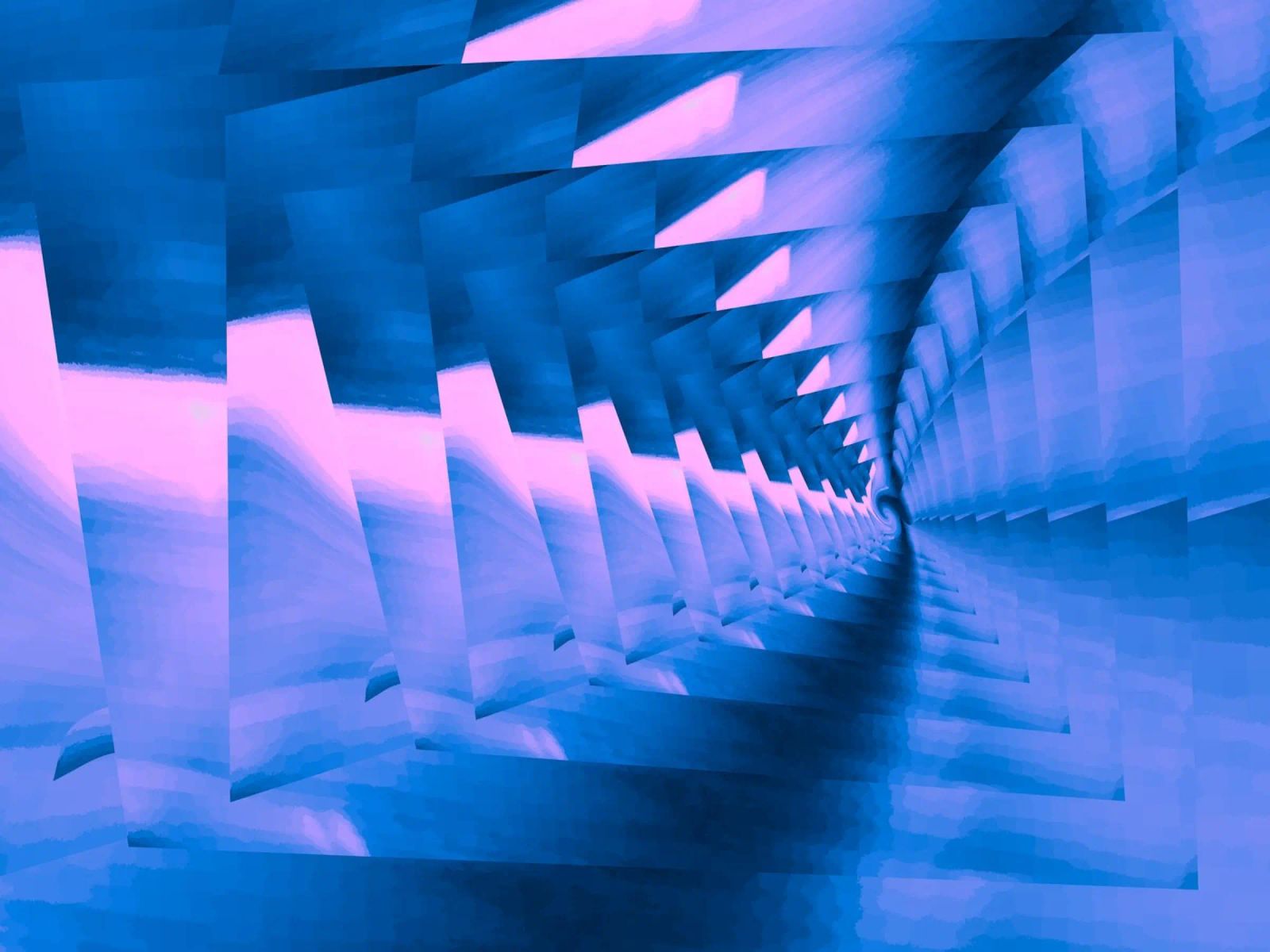 Abstract dynamic twisted pattern in blue and pink canvas by Something for you