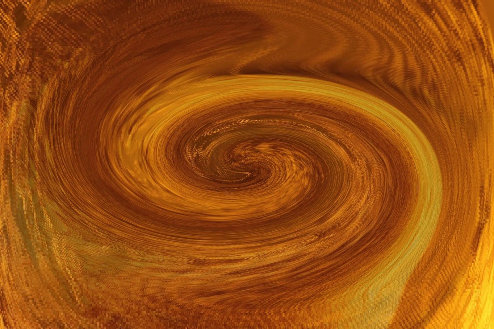 Abstract dynamic twisted pattern in orange and brown canvas by Something for you