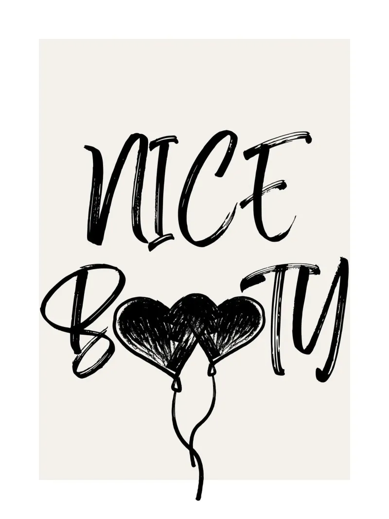 NICE BOOTY poster with aluminum frame by ArtDesign by KBK