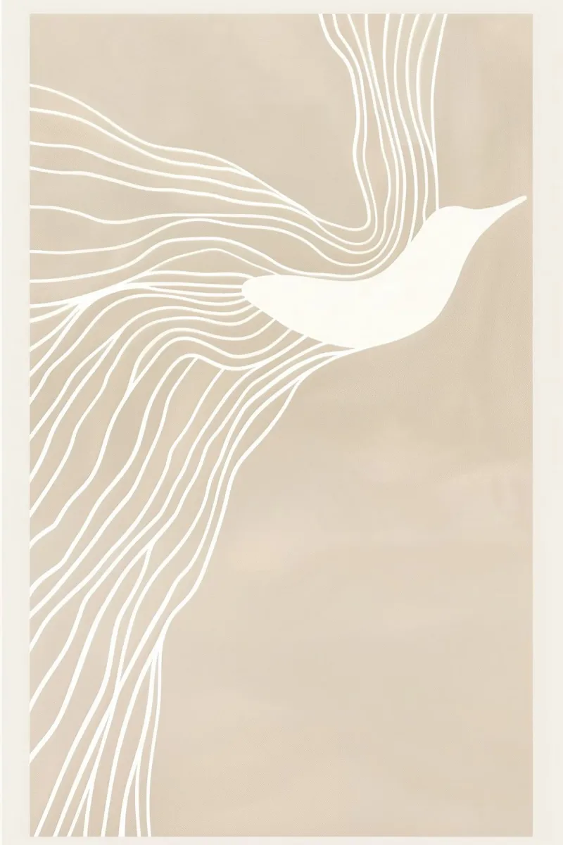 Test di volo | Line art minimalista in beige pellicola backlit da Autofocus