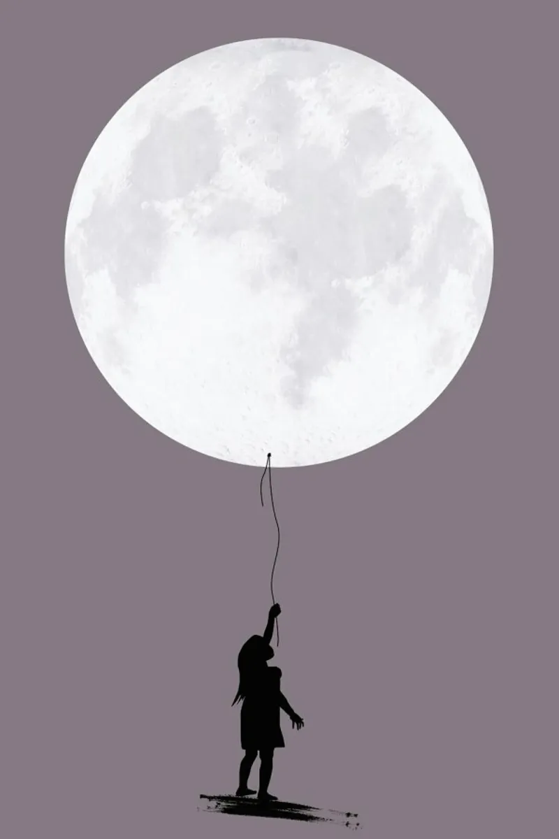 Moonballoon poster con telaio in plastica da Amy & Kurt