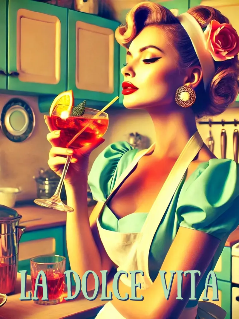 La Dolce Vita poster with wooden frame by Digital Naive