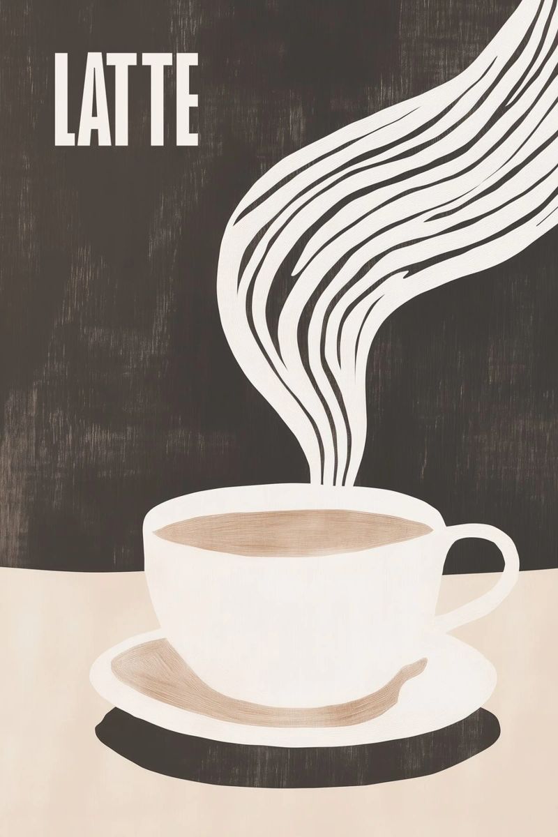 LATTE | Coffee with milk kitchen motif poster by Autofocus