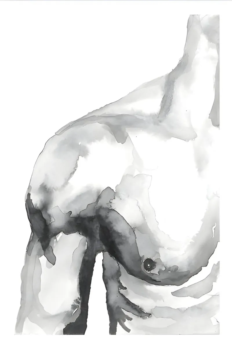 The anatomy of art - Minimalist representation of the body canvas with Floater frame by Kunst und Kontrast