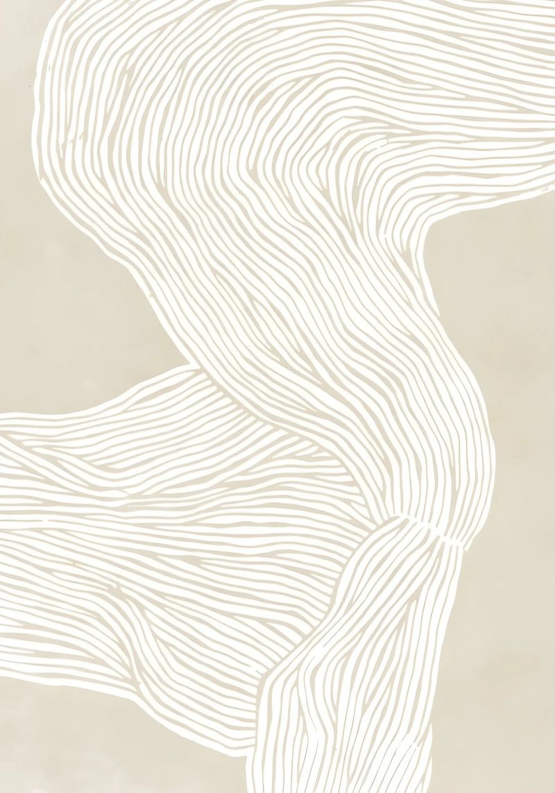 Flowing lines - abstract elegance in cream canvas by Kunst und Kontrast